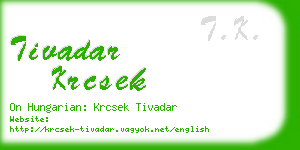 tivadar krcsek business card